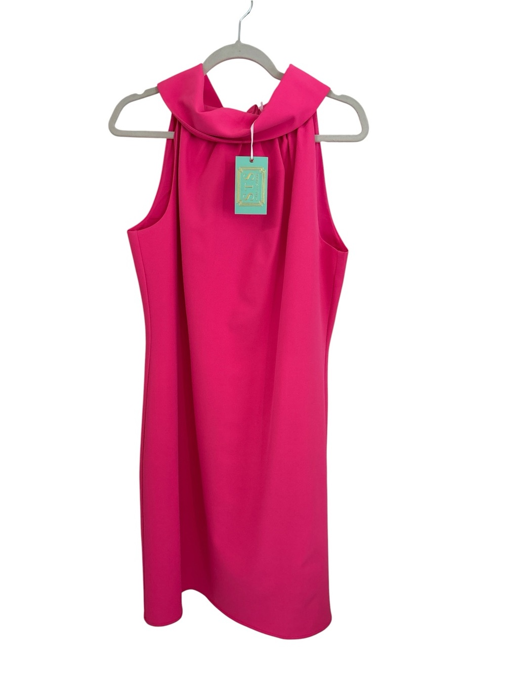 NWT Sail to Sable Vibrant Ponk Sleeveless Mock Neck Shift Dress Size L